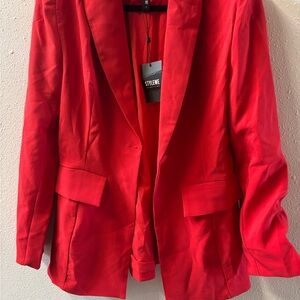 STYLEWE Red Tailored Blazer with Classic Lapels